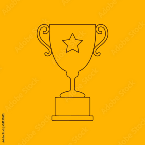 Trophy cup line icon