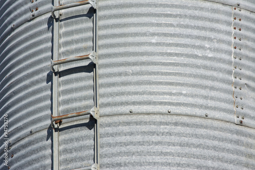 Ladder on a Galvanized Grain Bin