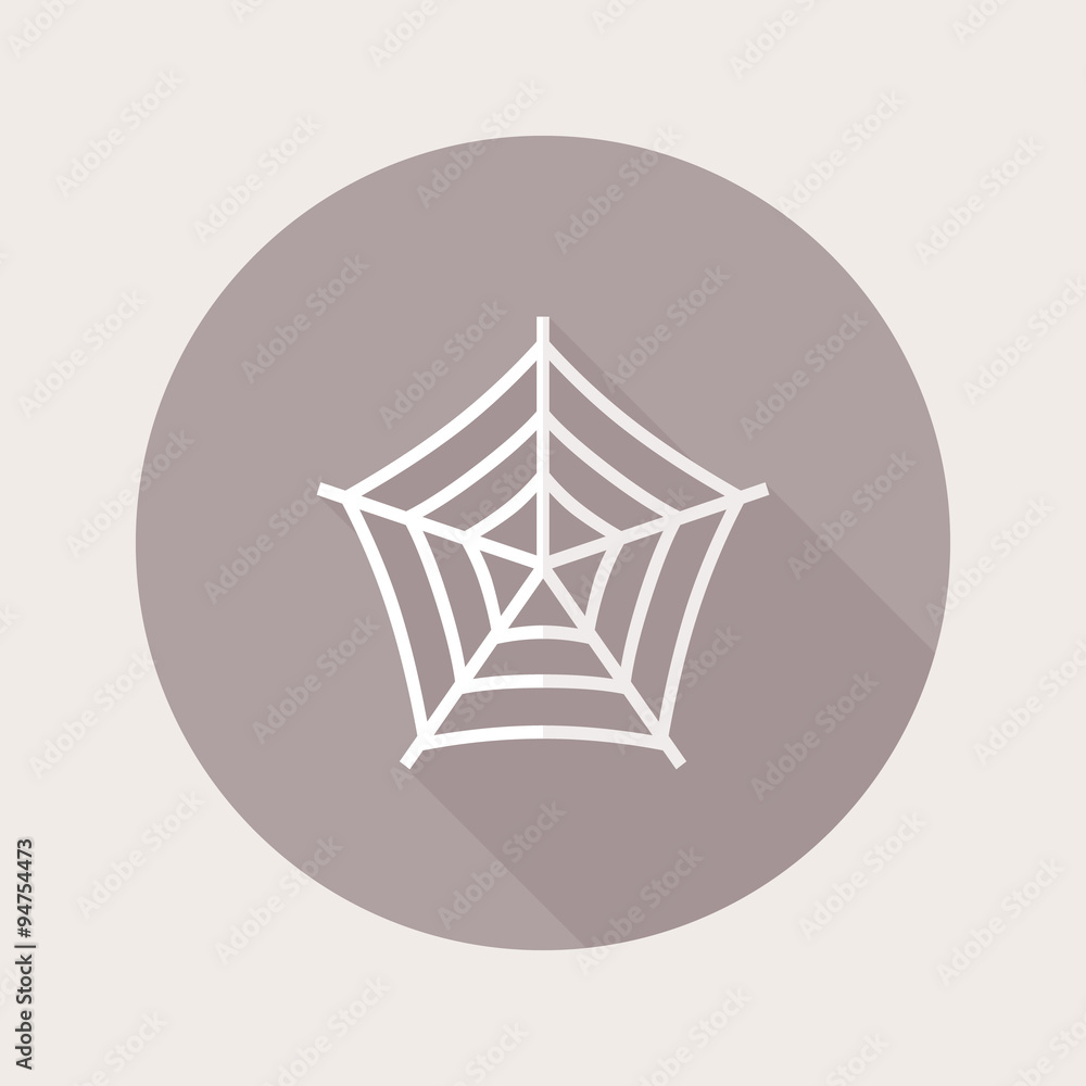 Flat design spider web icon with long shadow Flat design spider web icon with long shadow