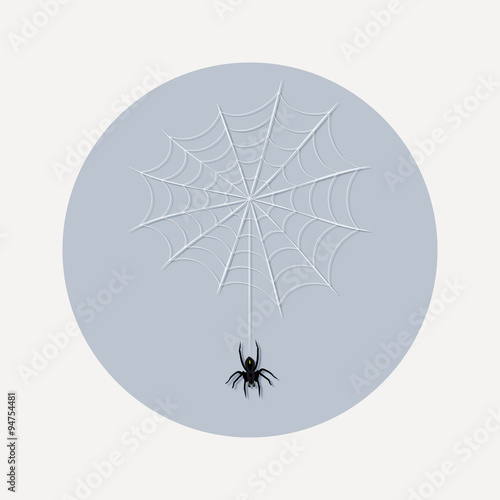 Flat design spider web icon illustration © Elsyann