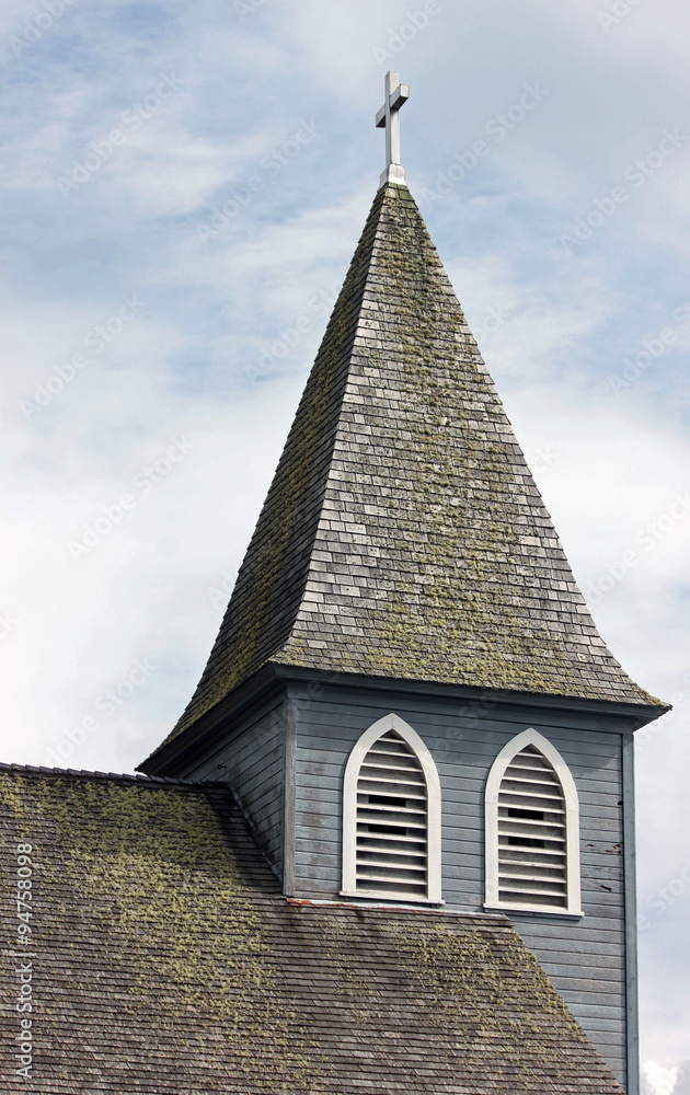 Gray Wooden Church Steeple Gray Wooden Church Steeple