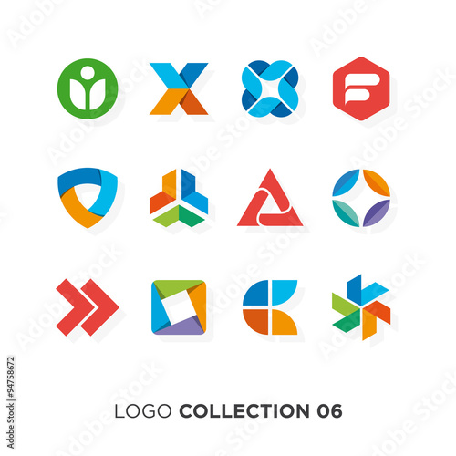 Free Download Logo collection 06. Vector graphic design elements for company logo. - GFXLoad