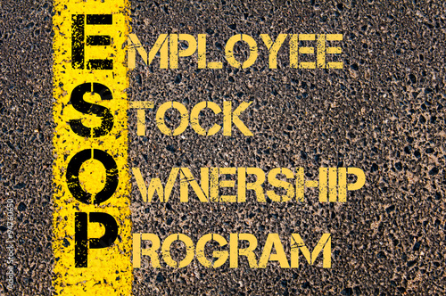 Business Acronym ESOP as Employee Stock Ownership Program photo