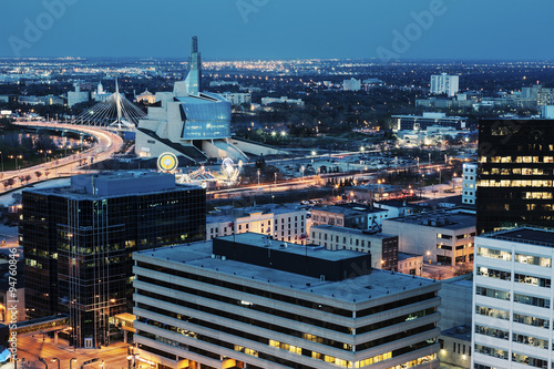Winnipeg panorama at night photo
