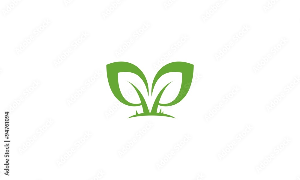 Eco icon green leaf