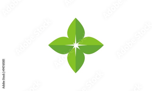 Eco icon green leaf logo