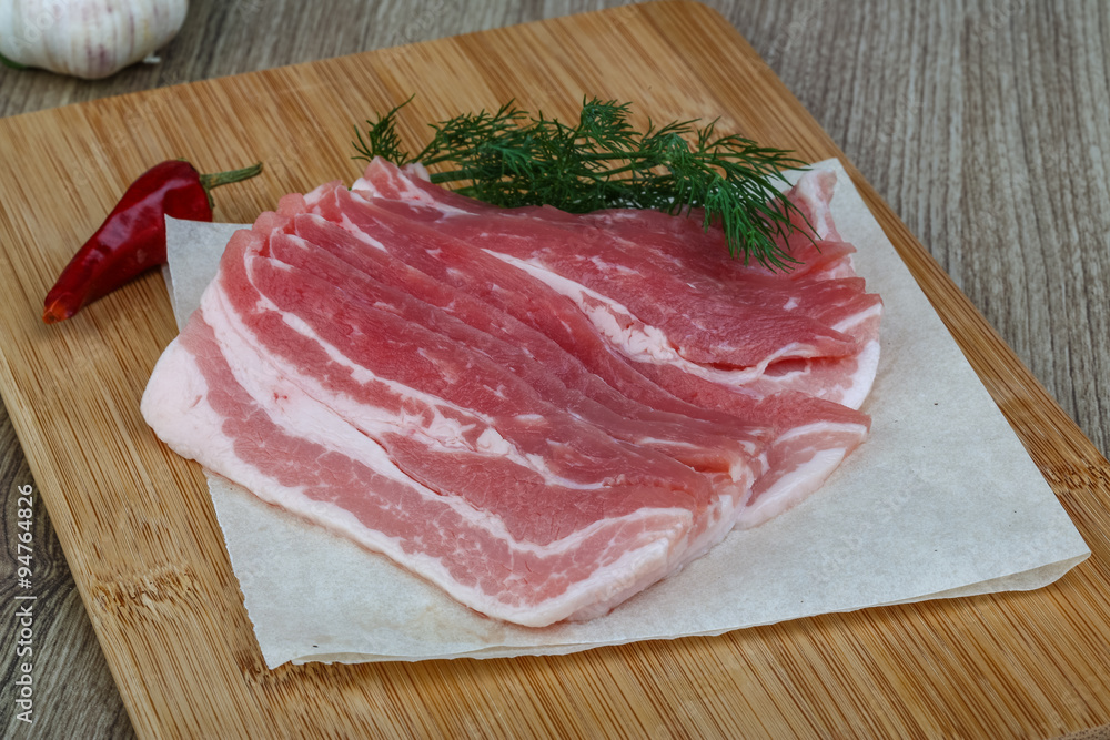 Raw bacon Raw bacon