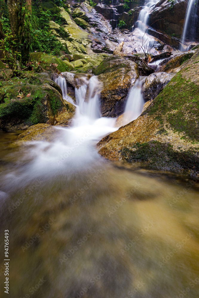 Fototapeta premium Beautiful river stream in tropical forest