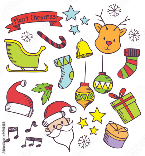 Cute Christmas design element doodle