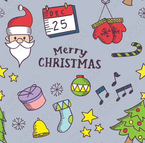 Cute Christmas seamless background