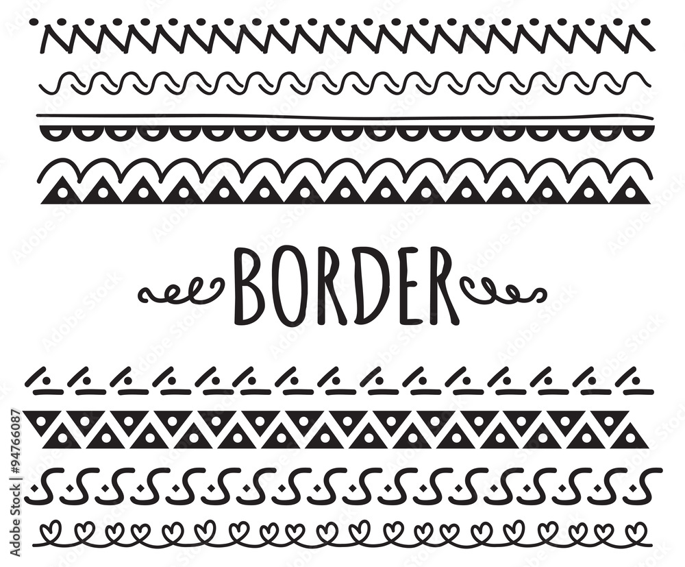 set of decorative hand drawn border set of decorative hand drawn border