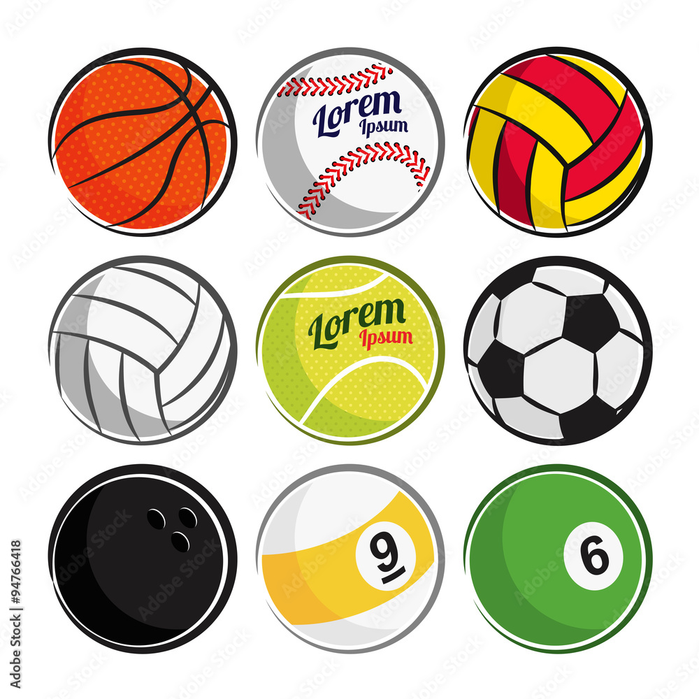 set of ball isolated on white background set of ball isolated on white background