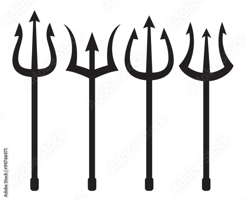 set of trident silhouette photo