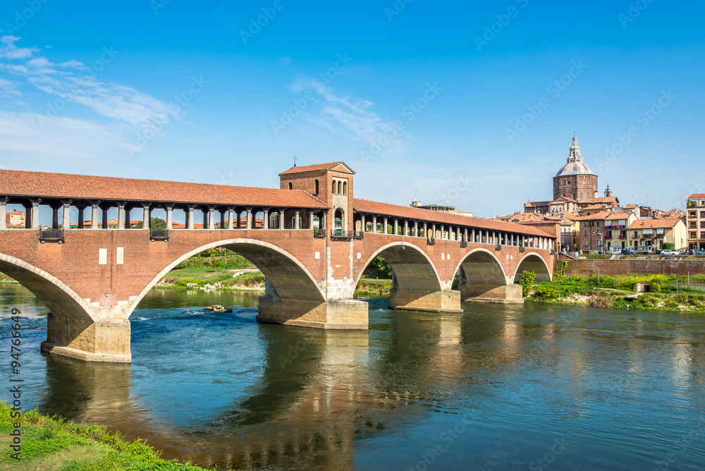 Bridge over Ticino river in Pavia