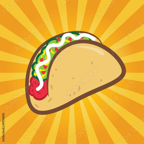 taco with yellow burst background