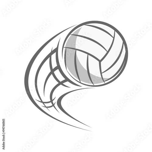 flying volley ball isolated on white background