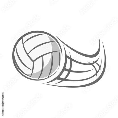 flying volley ball isolated on white background