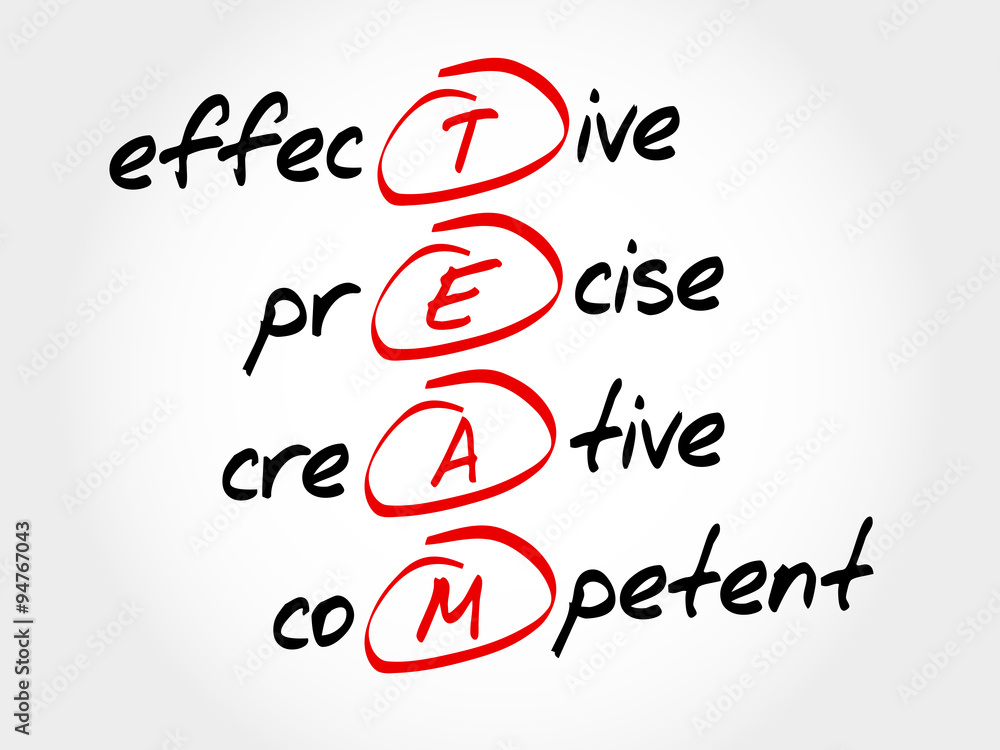 Fototapeta premium TEAM - Effective, Precise, Creative, Competent, acronym business concept