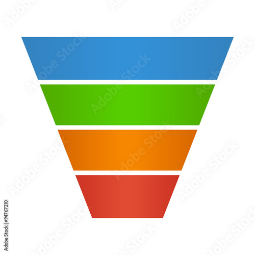 Sales lead funnel flat icon for presentation apps and websites