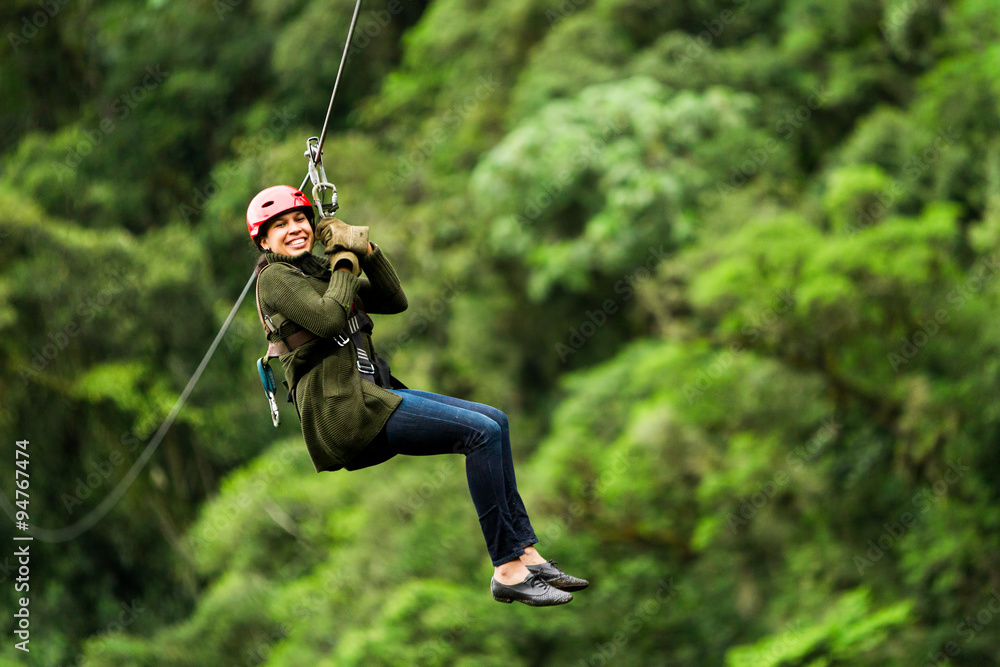 zipline zip line canopy jungle adventure wire black safety ecuador