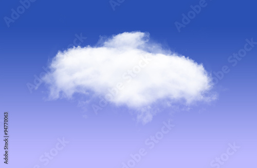Fototapeta Naklejka Na Ścianę i Meble -  Single cloud over blue background