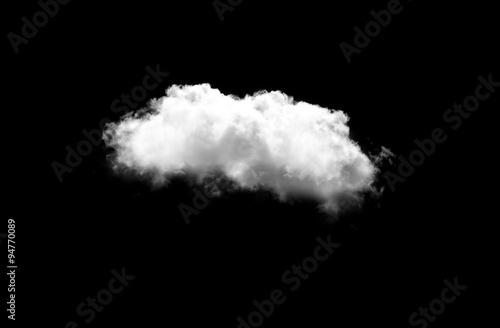White cloud over black background