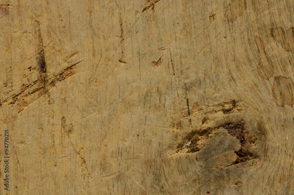 Fototapeta premium Embossed texture of rough wood with scratches. Vintage and retro motive