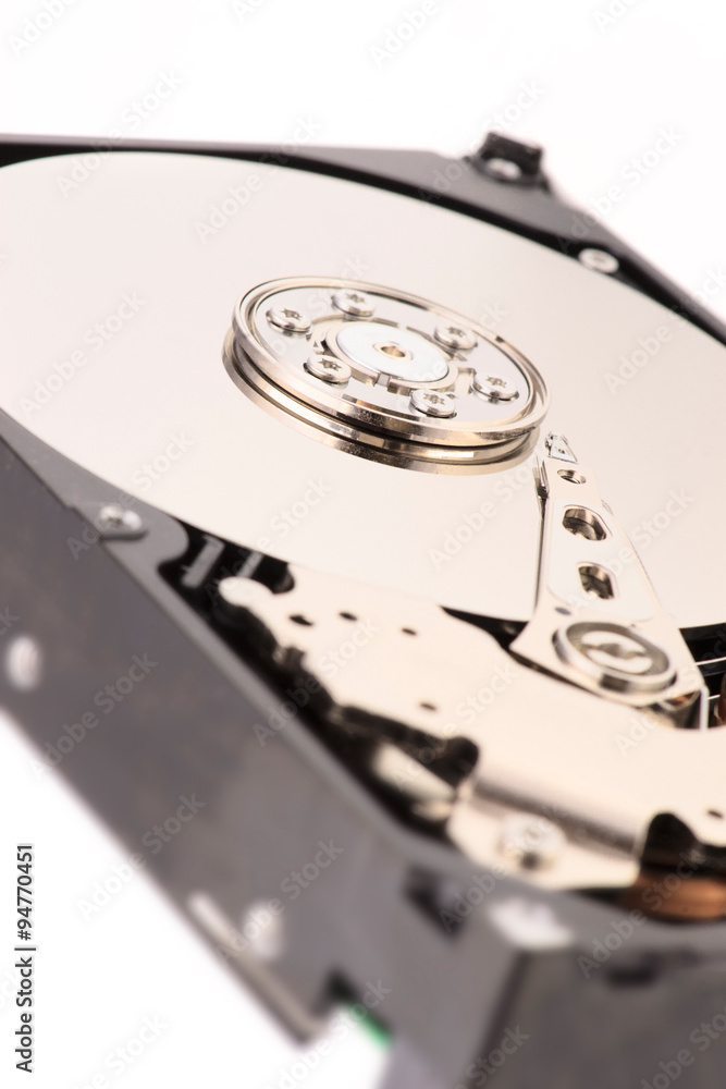 making arm reader approach a computer's internal hard drive making arm reader approach a computer's internal hard drive