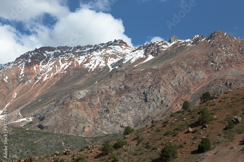 Rocky landscape in the Fan Mountains. Pamir. Tajikistan, Central