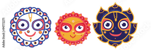 Foto Indian gods Jagannatha Balarama Subhadra