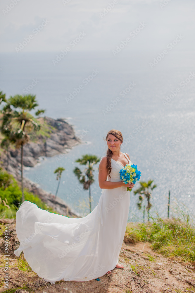 Bride on the Cape. selective Focus