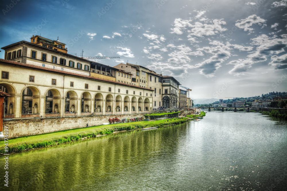 Arno bank seen from Ponte Vecchio