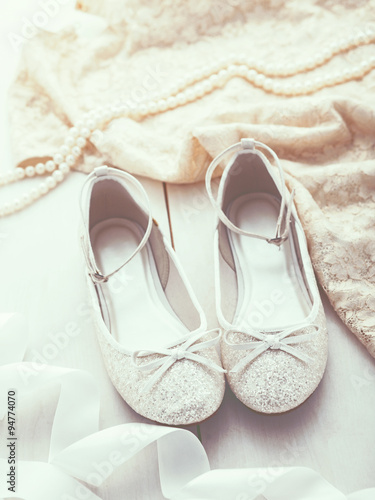 Silver glitter shoes