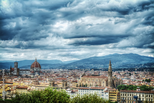 Panorama of Florence on a cloudy day