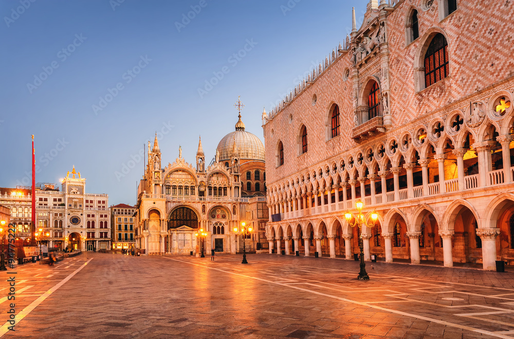 San Marco cathedral and Doge's Palace in the early morning light