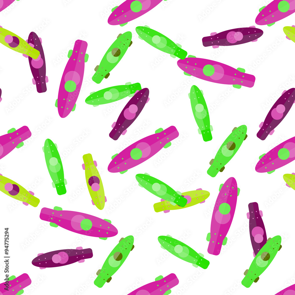 Skateboards pattern on a white background. Vector illustration. Skateboards pattern on a white background. Vector illustration.