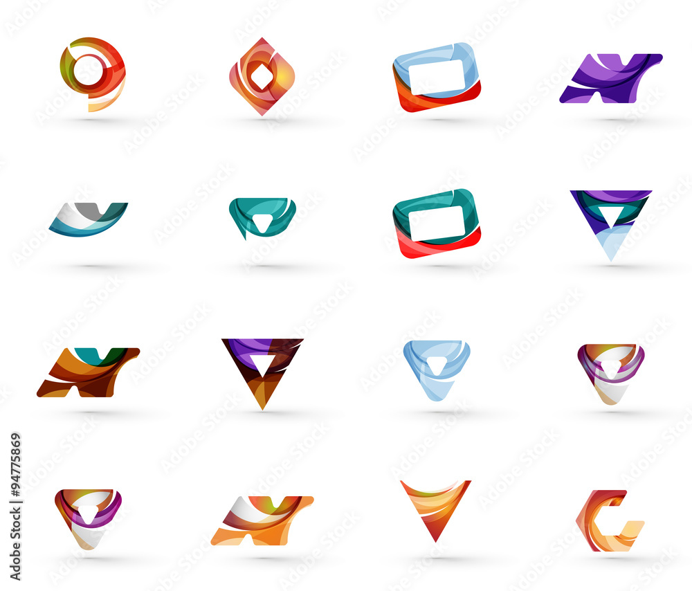 Set of various geometric icons Set of various geometric icons