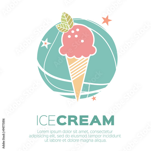 Ice Cream Icons. Sweetness mono vector symbols.
