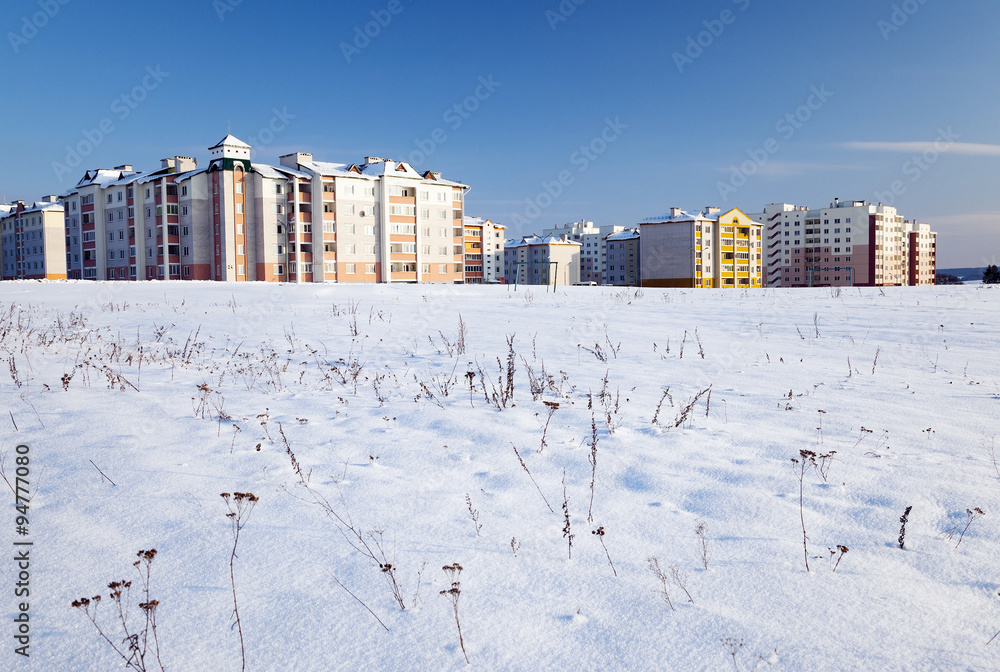 Fototapeta premium new building winter