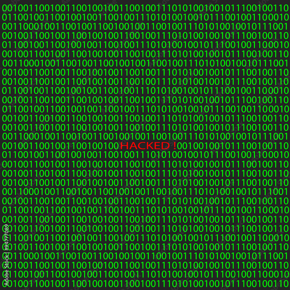 Hacker attack on digital binary background. Vector illustration. Hacker attack on digital binary background. Vector illustration.
