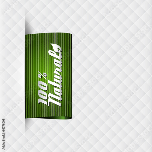 high detailed vintage, retro textile label with title NATURAL on it