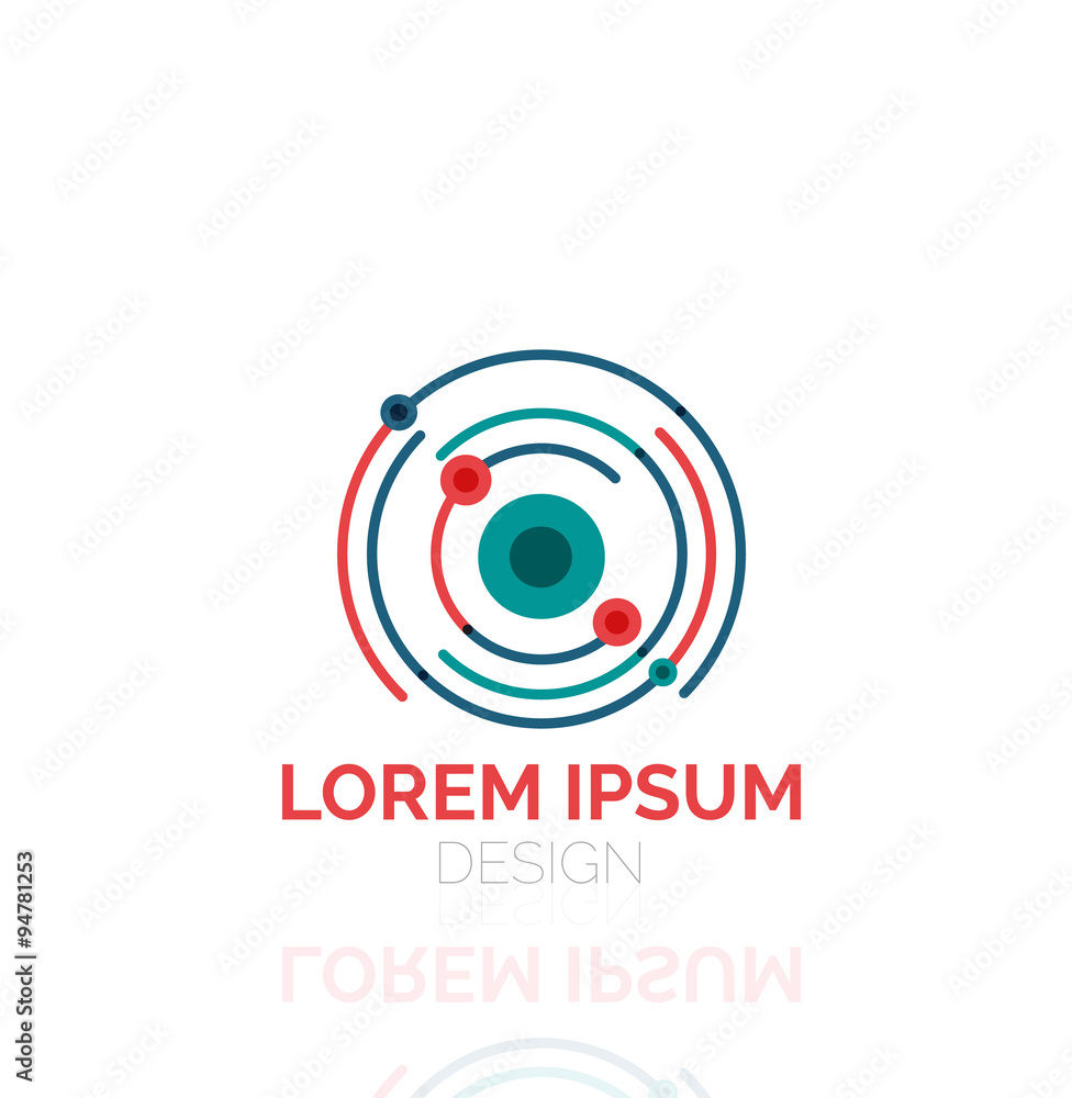 Vector swirl and circles outline minimal abstract geometric logo Vector swirl and circles outline minimal abstract geometric logo