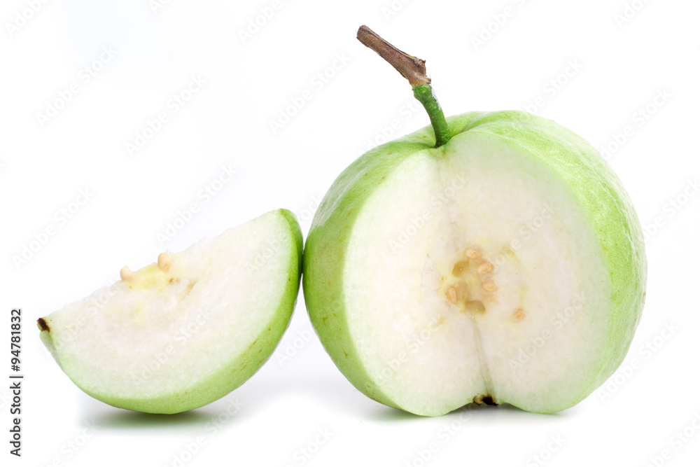 fresh guava on white background fresh guava on white background