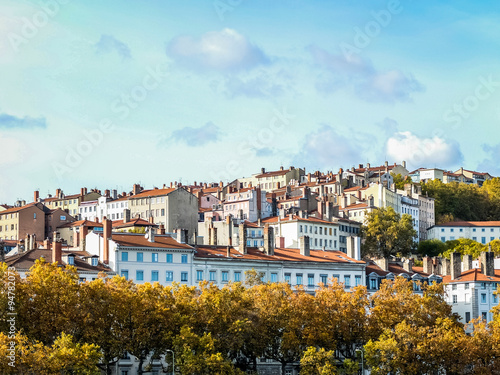 Panorama de Lyon Croix-Rousse en automne  photo