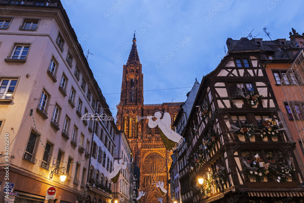 Old Town architecture with Strasbourg Minster