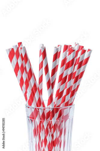 red striped papaer straws in glass © GCapture