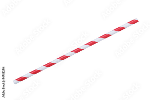red striped papaer straw