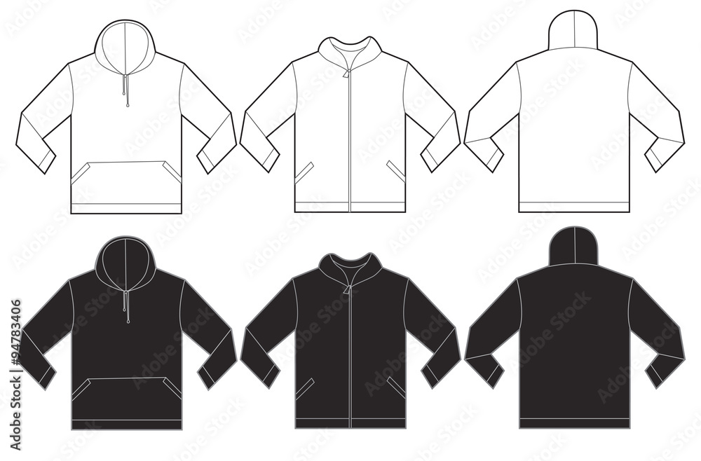 Black White Hoodie Sweatshirt Design Template
