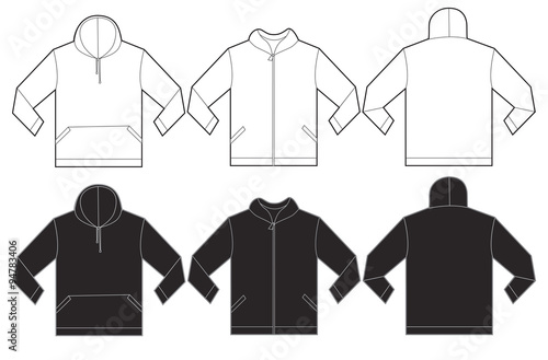 Black White Hoodie Sweatshirt Design Template