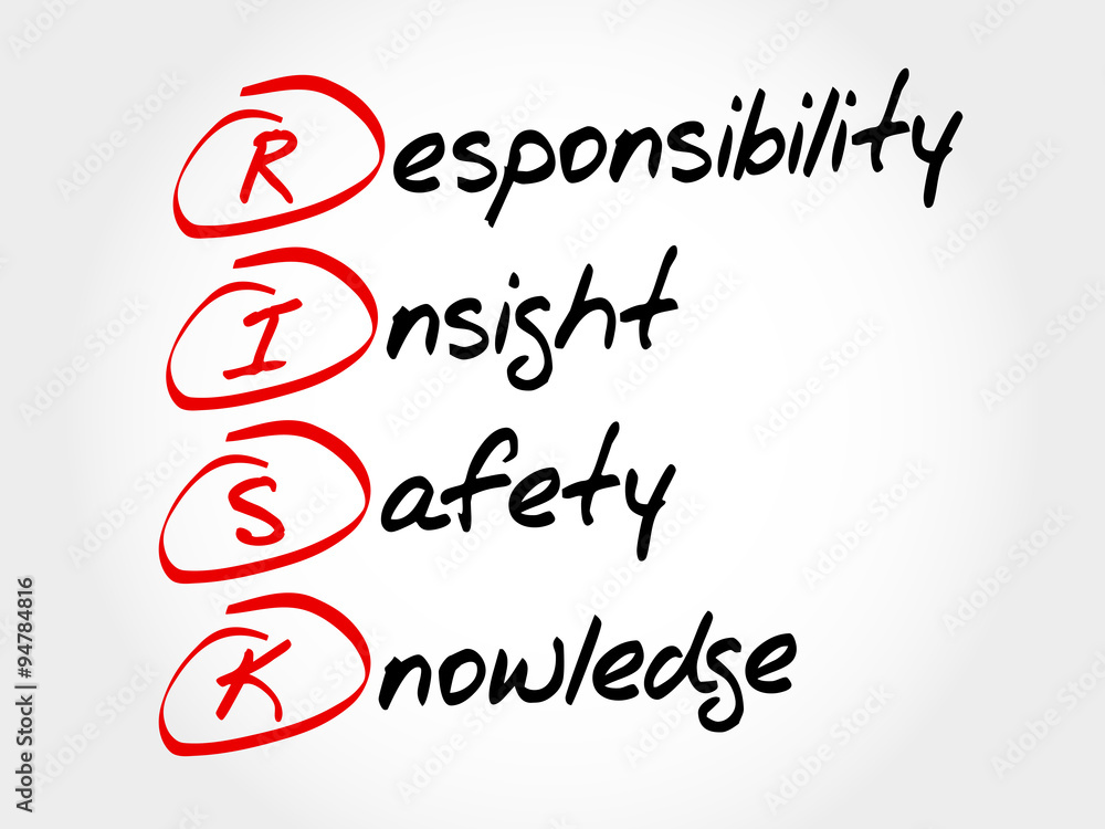 RISK - Responsibility Insight Safety Knowledge, acronym business concept  Stock-Vektorgrafik | Adobe Stock